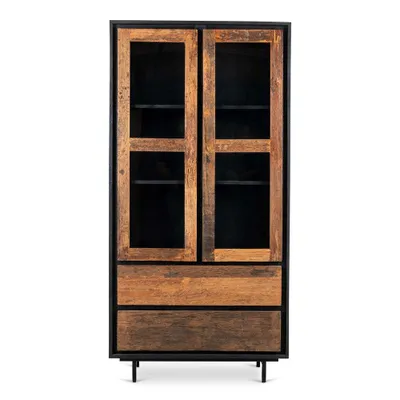 Produktbild von Vitrinenschrank Anayah 180cm - Dunkelbraun