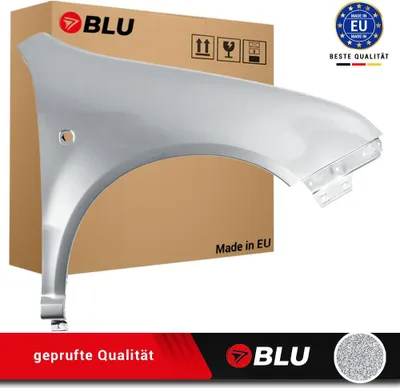 Zdjęcie produktu dla BLU Błotnik Premium pasujący do Skoda Fabia I (6Y) 9102 Prawy Srebrny DiamantSilber | 1999-2007 | Przedni Przód | Lakierowany | Gotowy do montażu | Ocynk