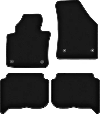 Immagine prodotto di Tappetini in velluto per Volkswagen Touran I (2004-2010, minivan) neri, set 4 pz, con fissaggi