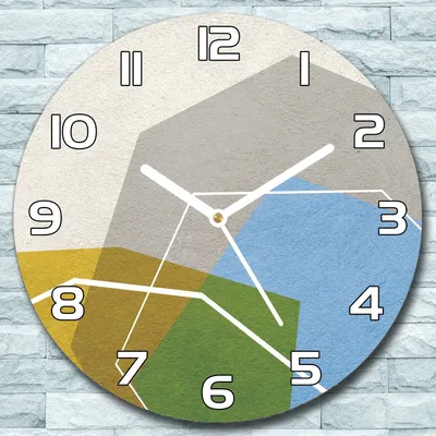 Produktbild von Wanduhr aus Glas Rund fi 30 Geometrische Formen Quarz Deko Schlafzimmer Büro