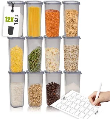 Immagine prodotto di Set di contenitori ermetici da 12 pezzi, 1,75 l, per la cucina e il frigorifero