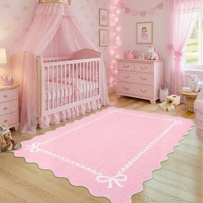 Productafbeelding van Vloerkleed - 120 x 170 cm - Modern - Antislip - Machinewasbaar - Roze