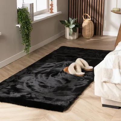 Image de Volero - Couloir doux à poils longs - Comfy Supreme Noir - 80x250 cm
