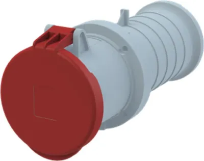 Image de Connecteur Amphenol 63 ampères CEE 5 pôles (3P+N+PE) femelle, codage 6h rouge 200/346V à 240/415V