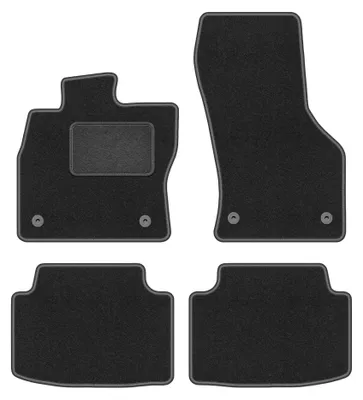Produktbild von Velours-Fußmatten für Skoda Octavia III 2012-2020 (Liftback/Limousine/Variant) – 4-tlg, Graphit, passgenau – Wielganizator LUX