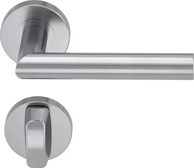 Immagine prodotto di Maniglie moderne per porte interne a forma di L, 2 pezzi,  spessore della porta: 38 mm - 45 mm, acciaio inossidabile