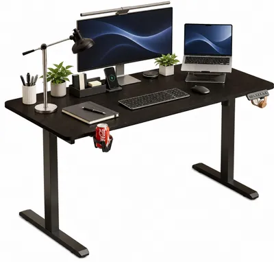 Obrázok produktu pre Čierny elektrický stôl 160x80 Nastaviteľný moderný 72-118cm