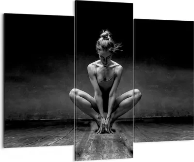 Produktbild von Bild auf Leinwand - Leinwandbild - 3 Teile - Tänzerin Frau Ballerina - 130x100cm - Wand Bild - Wanddeko - Wandbilder - Leinwanddruck - Bilder - Wanddekoration - Leinwand bilder - CB130x100-4925