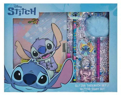Immagine prodotto di Set diario glitterato Stitch - 6 pezzi