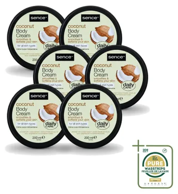 Produktbild von 6 x Sence Coconut Bodycrème - Pflegend - 200 ml - Vorratspackung - 6 Stücke