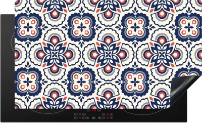 Produktbild von KitchenYeah© Herdabdeckplatte Blumen - Retro - Design , 91x52cm, Küche Deko, Glaskeramikkochfeld Herdabdeckung, Abdeckplatte fùr Kochfeld