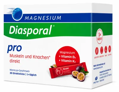 Produktbild von MAGNESIUM DIASPORAL pro D3+K2 Musk.+Knochen direkt 30 Stck. PZN 18160158