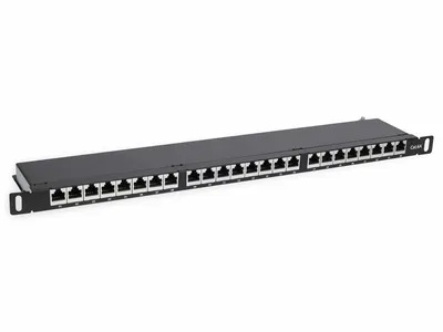 Obrázek produktu pro INTELLINET 19" 24-Port Cat6a Patchpanel FTP 0,5 HE schwarz