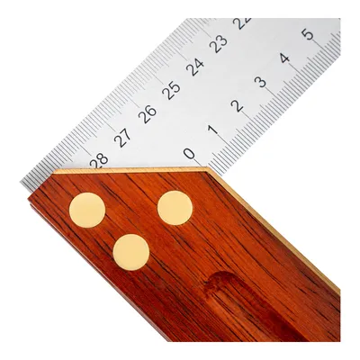 Produktbild von STIER Anschlagwinkel, Schreinerwinkel, Palisander, 90° / 45°, 300 mm, mit Griffhohlkehle, Messingbeschlag