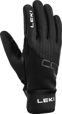 A black glove is shown against a white background.