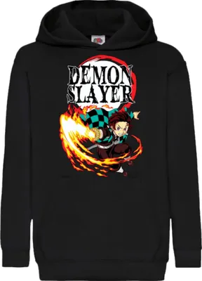 Produktbild von Kinder Kapuzenpullover Demon Anime Slayer Tanjiro Kamado 008, 12-13 Jahr - 152 / Schwarz