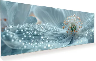 Produktbild von Glasbild 125x50cm in XXL für Wohnzimmer, Schlafzimmer Motiv Blumenpracht