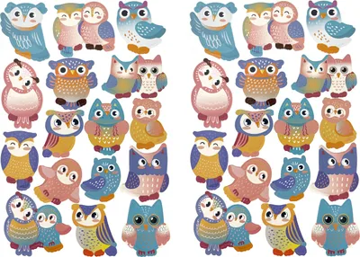 Produktbild von Oblique Unique Eulen Aufkleber Set Uhu Sticker 32 Stk. für Kinder Geburtstag zum Spielen Basteln Scrapbooking