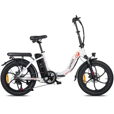 Produktbild von E-bike klapprad Rostfreie Aluminiumlegierung 36 V 18 Ah 648 Wh bis zu 100 - 130 km Wasserdicht IP54 20 zoll 7 Gang, Weiss