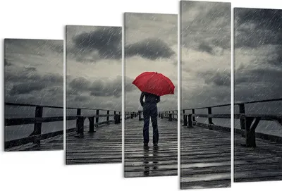 Produktbild von Bild auf Leinwand - Leinwandbild - Meer Brücke Sturm - 150x100cm - Wand Bild - Wanddeko - Leinwanddruck - Bilder - Kunstdruck - Wanddekoration - Leinwand bilder - Wandkunst - EG150x100-3684