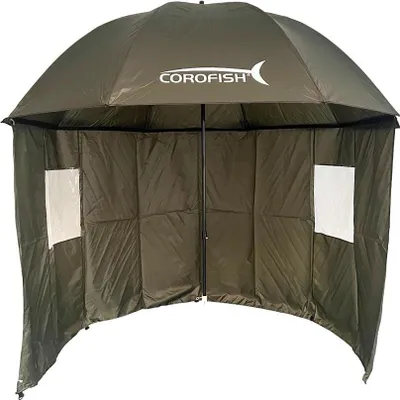 Produktbild von Corofish Outdoor Fishing Umbrella with Half Shelter Bogenmaß 2,40m Schirmzelt Angelschirm Sonnenschirm Regenschirm