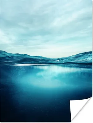 Produktbild von MuchoWow® Poster Ozean - Wasser - Blau 30x40 cm - Wandplakat - Poster Kinderzimmer