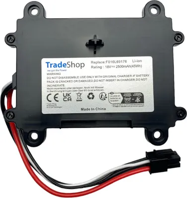 Produktbild von Trade-Shop Li-Ion Akku 18V / 2500mAh / 45Wh für viele Bosch Indego Rasenmäher Mähroboter ersetzt F 016 104 898, F016104898, F016L69176, 5INR19/66