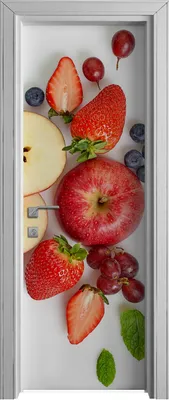 Produktbild von Tür Selbstklebende 70x210 cm Türfolie Türtapete Klebefolie - Farbige Früchte Apfel