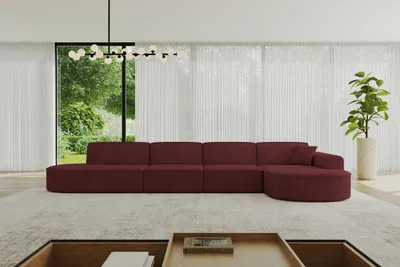 Produktbild von ALTDECOR Ecksofa in L-Form MARI-L3 - 413x171x79,5 cm Bordeauxrot - Corner Sofa Bett Eckcouch Couch Wohnlandschaft Cauchsofa