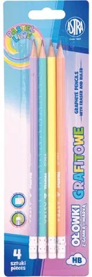 Produktbild von 4Stück - HB-Bleistift mit Radiergummi und Lineal AstraPEN Pastell, Blister, 206022030