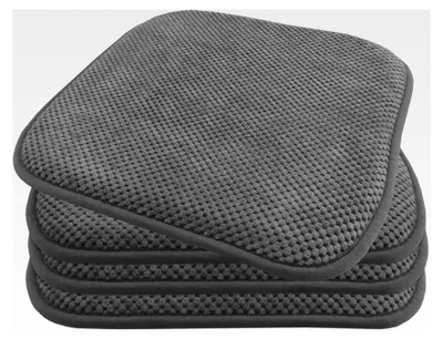 Produktbild von Komfortables und praktisches Gel-Kissen 40x40 - Stuhlkissen mit modernem Memory-Schaumstoff - gepolsterte Sitzkissen für Garten und Innenbereich, rutschfest, Farbe: Dunkelgrau, Set: 4 Stück