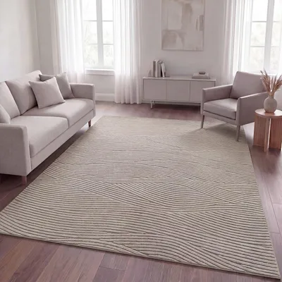 Produktbild von TT Home Wohnzimmer Teppich Schlafzimmer Hochflor Waschbar Skandinavisches Design Geometrisch Abstrakt Boho Stil Einfarbig 3D Größe 240x340 cm