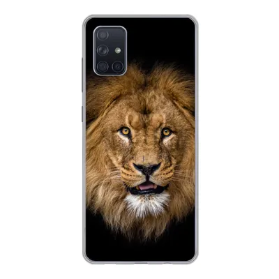 Produktbild von MuchoWow® Handyhülle Schutzhülle Hülle für Samsung Galaxy A71 Löwe - Porträt - Schwarz - Tiere Silikon Softcase Handy Hülle - Kartenbesitzer