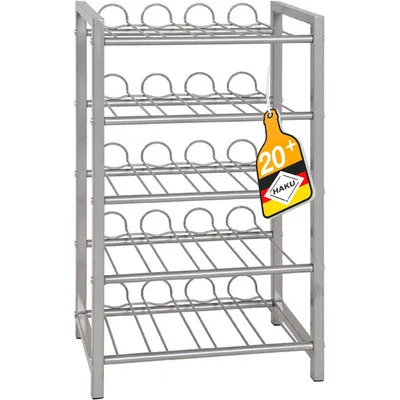 Produktbild von HAKU Flaschenregal Weinregal alu - Metall, B/H/T: 34x59x22 cm