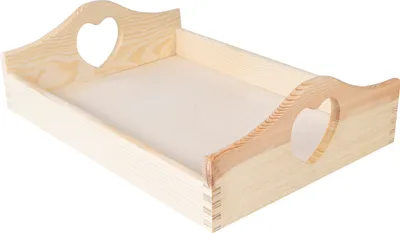 Image de Creative Deco Plateau de Service en Bois 35 x 25 x 10,5 cm - avec Poignées Cœur