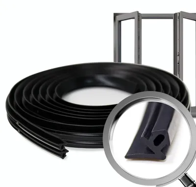 Immagine prodotto di Guarnizione in gomma EPDM nera per finestre e porte - 10 metri