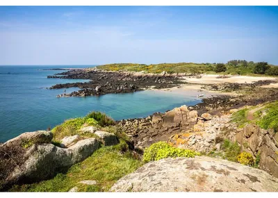 Image de Tableau sur toile île de Chausey 65x97 cm, Tableau mural moderne pour décoration intérieure