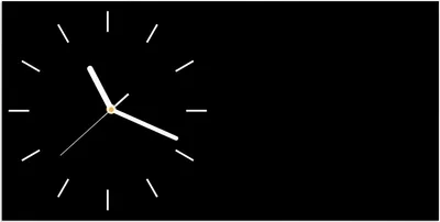 Produktbild von Wanduhr aus Glas mit Motiv Schwarzer Hintergrund- 60 x 30 cm - inkl. Aufhängesystem