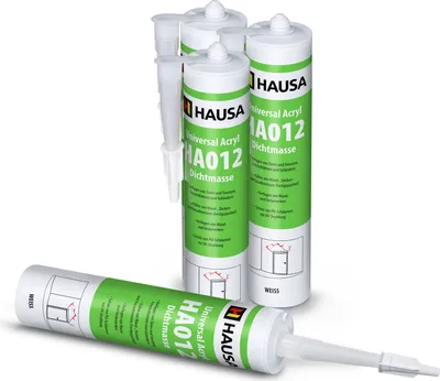 Produktbild von HAUSA Maleracryl HA012 elastische Acryl-Dichtmasse Innen & Außen weiß 4 x 310ml