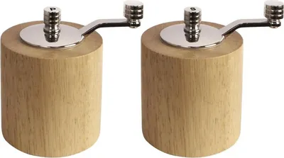 Produktbild von Olympia Salz- und Pfeffermühlenset | Heveaholz | 8cm | 3 Sets