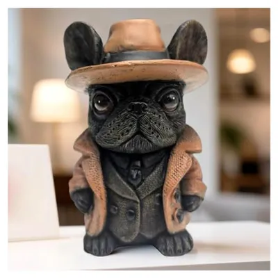 Produktbild von Hundestatue | Figur einer Französischen Bulldogge - Tierkunst für Wohnaccessoires und Dekoration