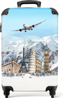 Produktbild von NoBoringSuitcases.com - kufr na dovolenou do letadla - 55x40x20 cm/55x35x25 cm - příruční zavazadlo - kufr na kolečkách pro příruční zavazadla - kufr na kolečkách pro dospělé - příruční kufr do kabiny - cestovní kufr na kolečkách - kufr na kolečkách pro lehké fotografieKufr na příruční zavazadla 55x35x20 cm, 36L,