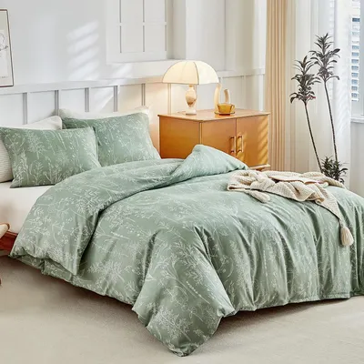 Immagine prodotto di Omgoods - Set di lenzuola per piumino, 200 x 200 cm, con motivo floreale