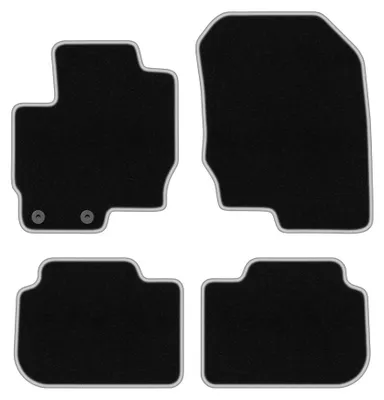 Immagine prodotto di Tappetini in moquette per Mitsubishi Colt VII 2008-2012 (hatchback) – set 4 pezzi, nero/argento, su misura – Wielganizator CARLUX