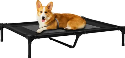 Produktbild von PawHut Hundeliege, Outdoor Hundesofa, Haustierbett, Schlafplatz, Katzenbett, Hundebett, 92 x 76 x 18 cm, Schwarz