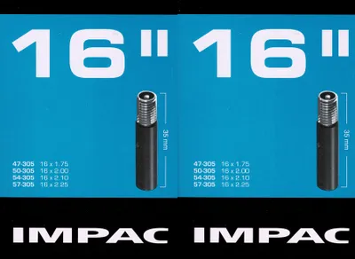 Produktbild von 2x Impac 16 Zoll AV Schlauch Auto Schrader Ventil 47 - 57 305