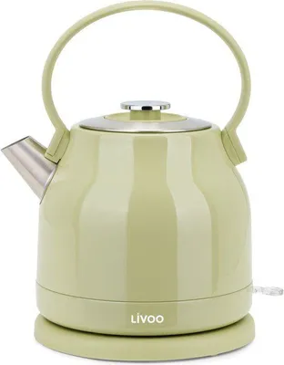 Zdjęcie produktu dla Czajnik Retro LIVOO DOD202M, 2200 W, 1.5 L, Podstawa 360°, Stal Nierdzewna, Zielony Matcha