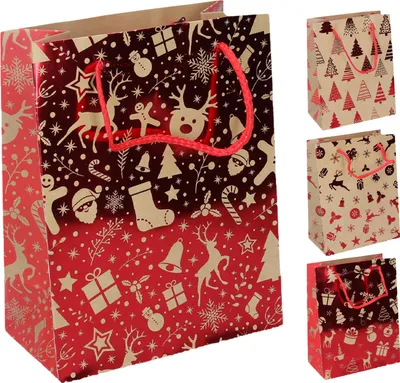 Produktbild von Geschenktüte M 32x26x12 cm Weihnachten