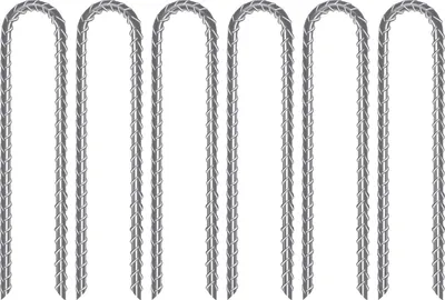 Produktbild von Bodenanker-Set - 6 Stück 32 cm - U-förmige Erdanker - verzinkter Stahl - Trampolin-Zubehör