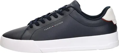 Image de Tommy Hilfiger TH Court LTH Detail Ess  Sneakers Laag - Blauw - Maat 41